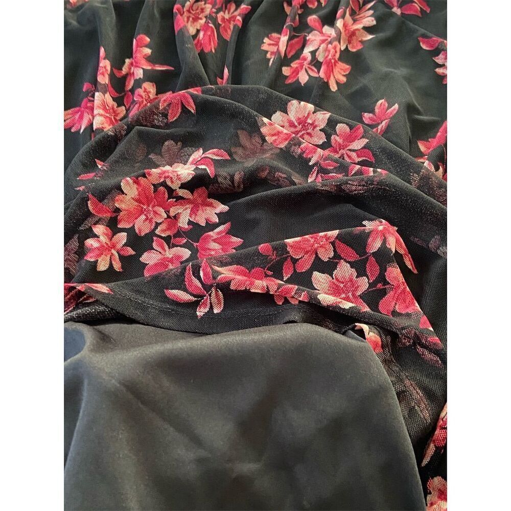 Full Moon Maternity Floral Top Black/Pink Puff Sleeve Size S NWOT​ Cottagecore - Picture 7 of 9